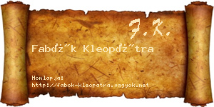 Fabók Kleopátra névjegykártya